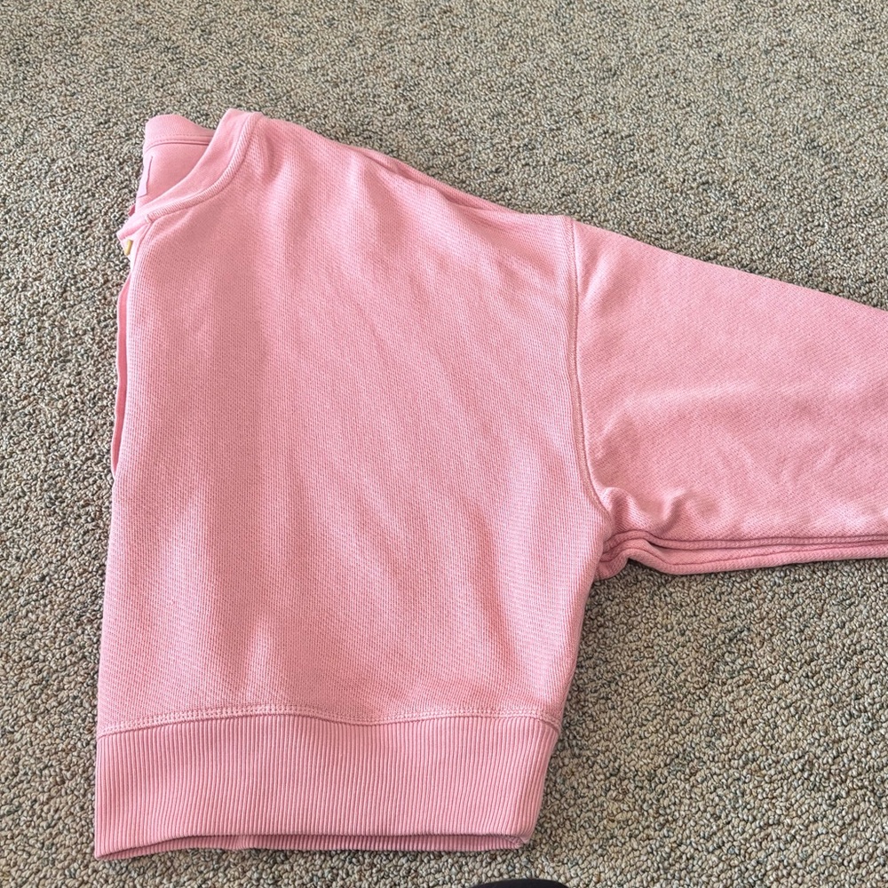 American eagle cropped pink buttoned up long sleeve size large